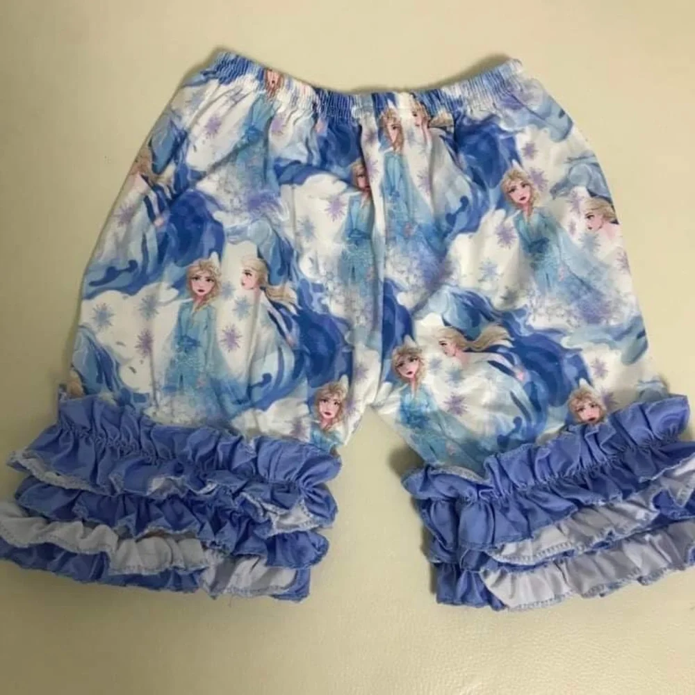 Frozen Elsa sleeveless top ruffle shorts